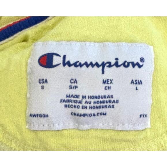Champion Neon Yellow Green Hooded Sweatshirt Small - Picture 6 of 8